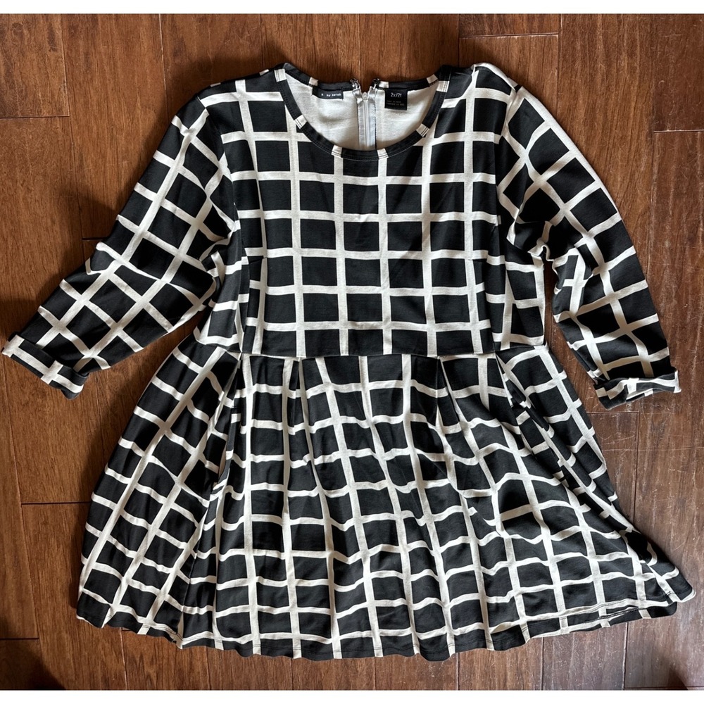 2x black geometrical grunge minimalist‎ dress